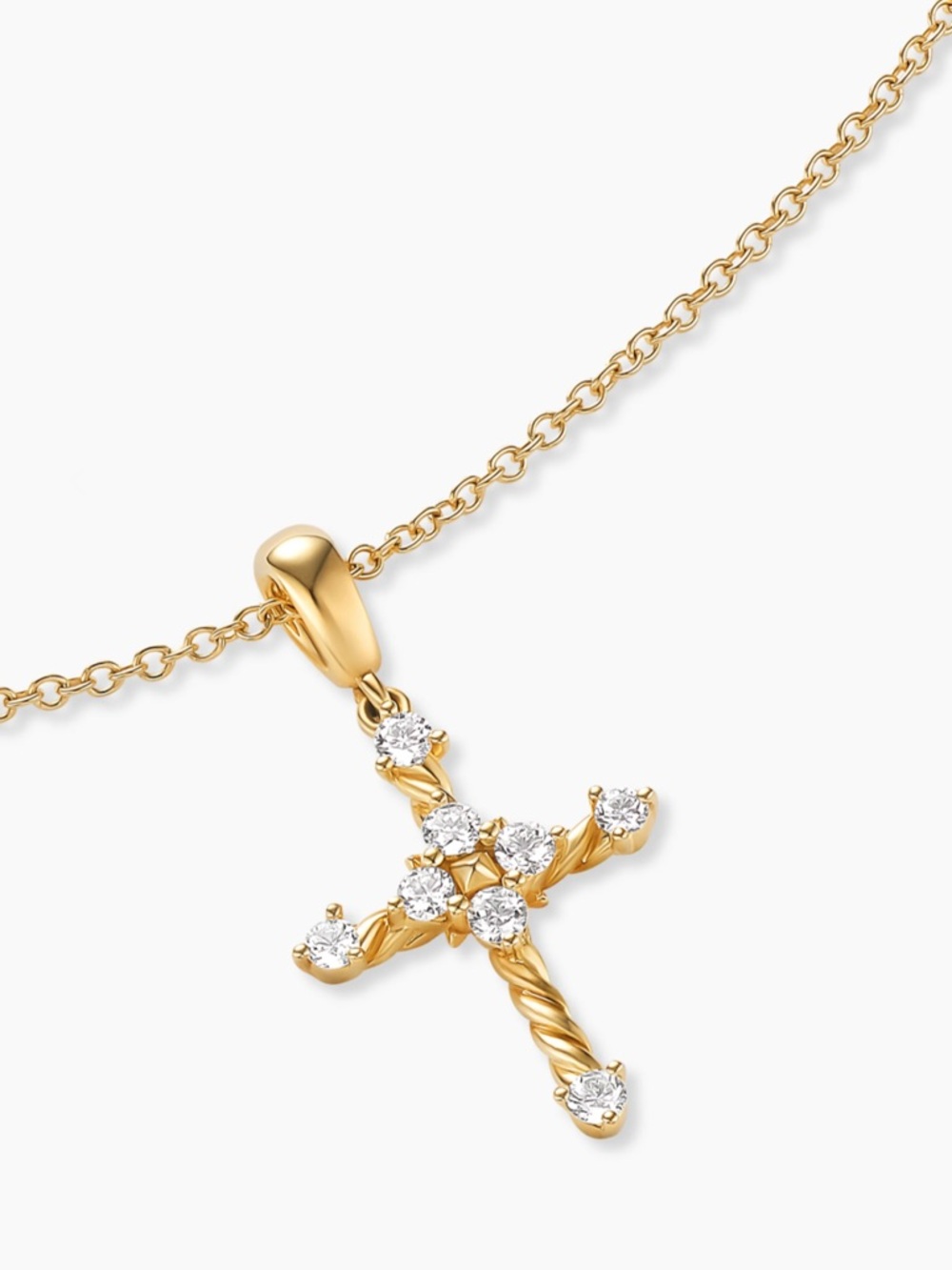 NFS💢 DAVID YURMAN PETITE MODERN RENAISSANCE® CROSS PENDANT NECKLACE 18k gold